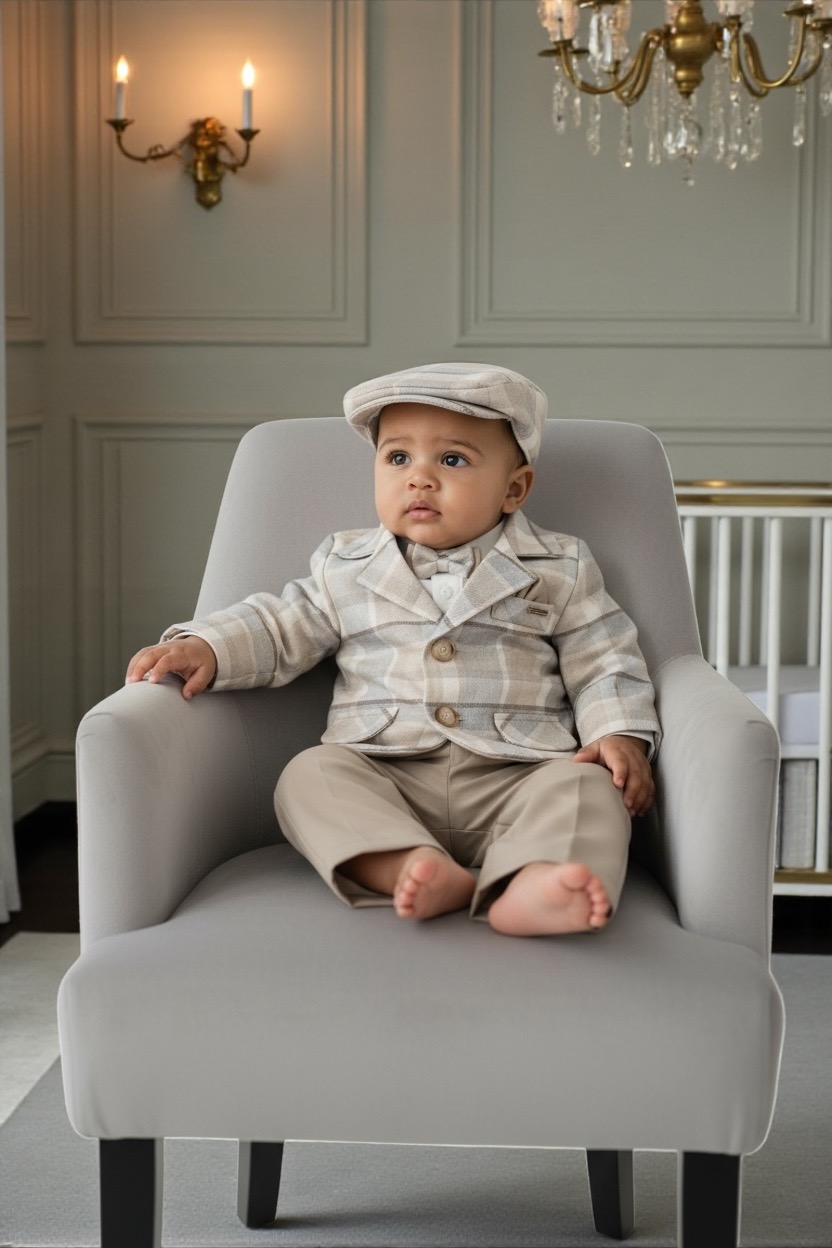 Garnitur mocca z kamizelką d